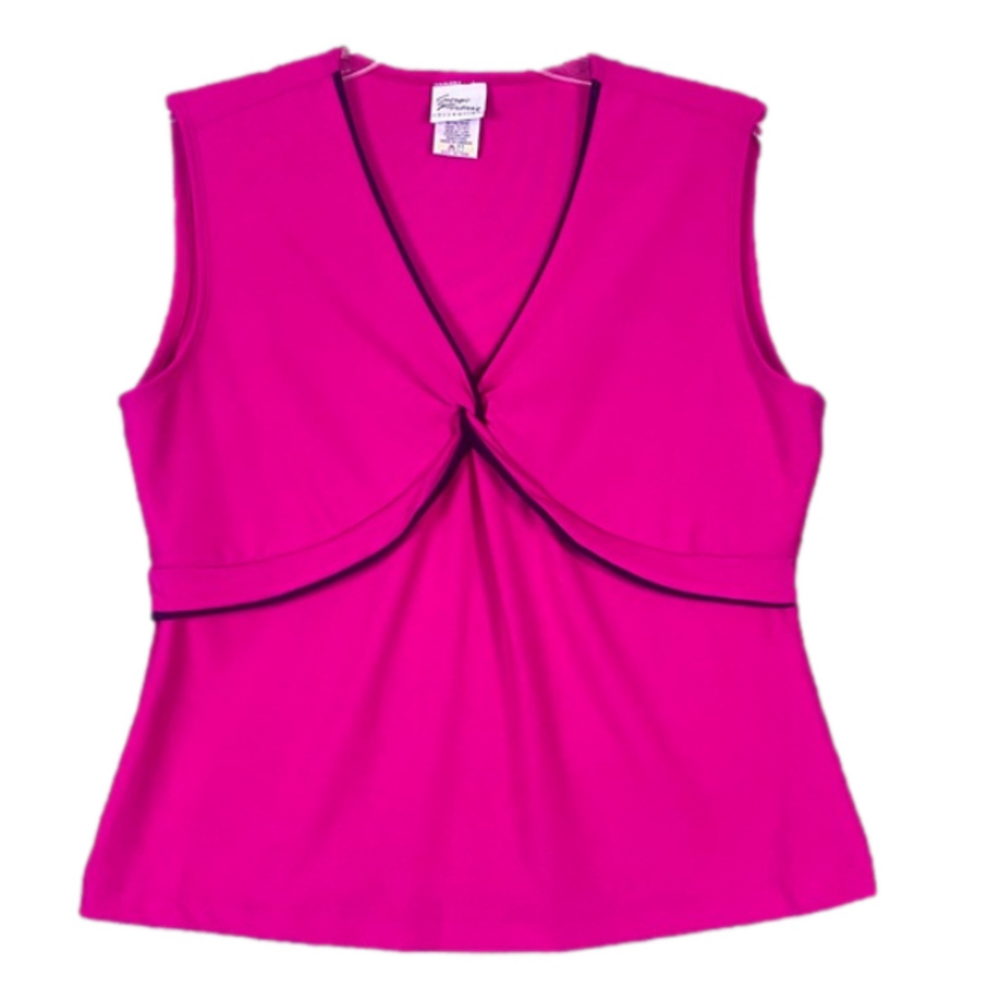 Giorgio Fiorlini Brightβ Pink Structured Sleeveless Top with Twist Front Size M